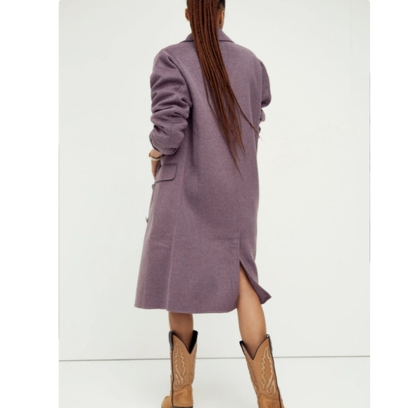 Free People × Adore You Tailored Coat IHeather Plum